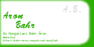 aron bahr business card